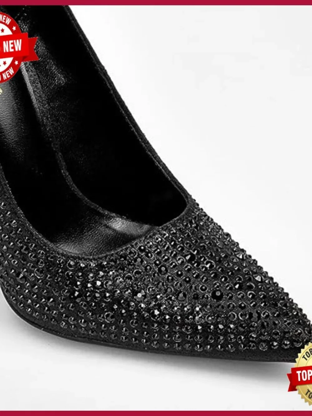 Women's Pointed Toe Stiletto Heels Sparkly Rhinestone Prom Wedding Pumps